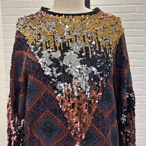 ZARA Patchwork Sequin Top - Picture 2 of 6